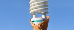 lightbulb in ice cream cone