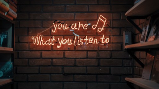 sign saying you are what you listen to